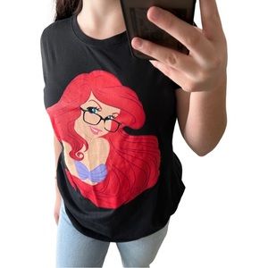 Disney Princess Ariel Black T-shirt Short Sleeve Size XL Vintage